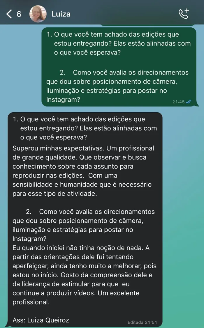 Depoimento da Luiza